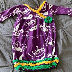 Mardi Gras Newborn Sleep Gown NWOT